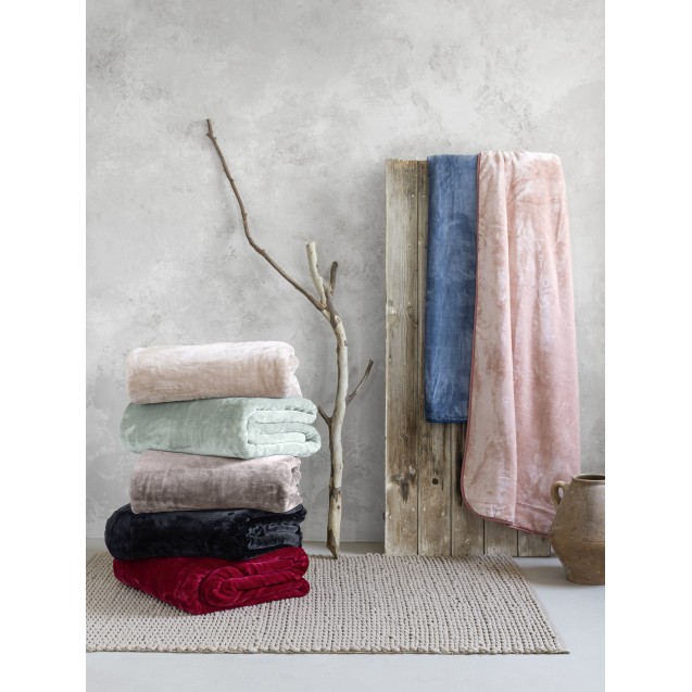 Κουβέρτα Βελουτέ Μονή Nima Coperta Red 160x220