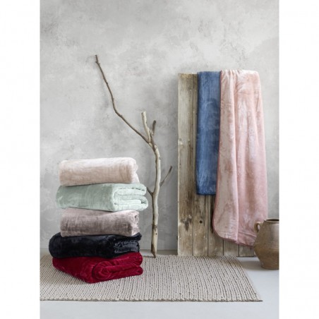 Κουβέρτα Βελουτέ Μονή Nima Coperta Red 160x220