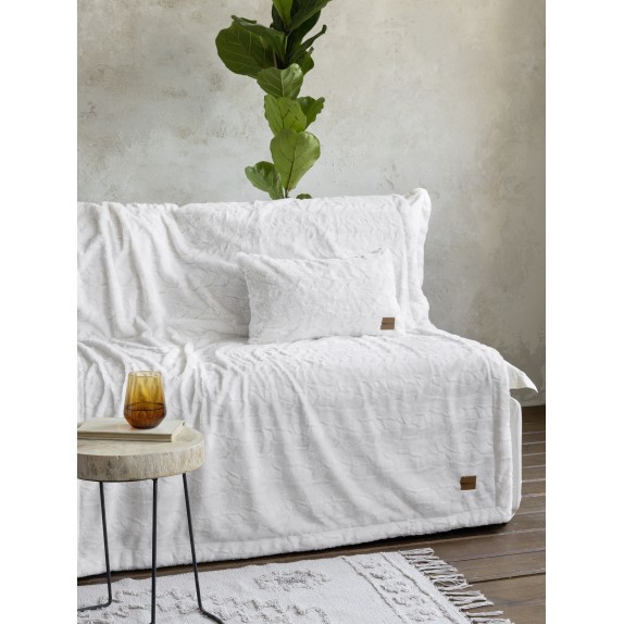 Κουβέρτα Καναπέ Nima Velure Cream 130x170