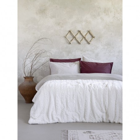 Κουβερτοπάπλωμα Υπέρδιπλο με Γούνα Nima Velure Cream 220x240