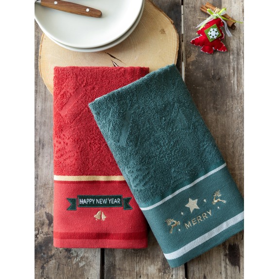  Χριστουγεννιάτικο Σετ Πετσέτες 2 Τεμαχίων Nima Xmas...