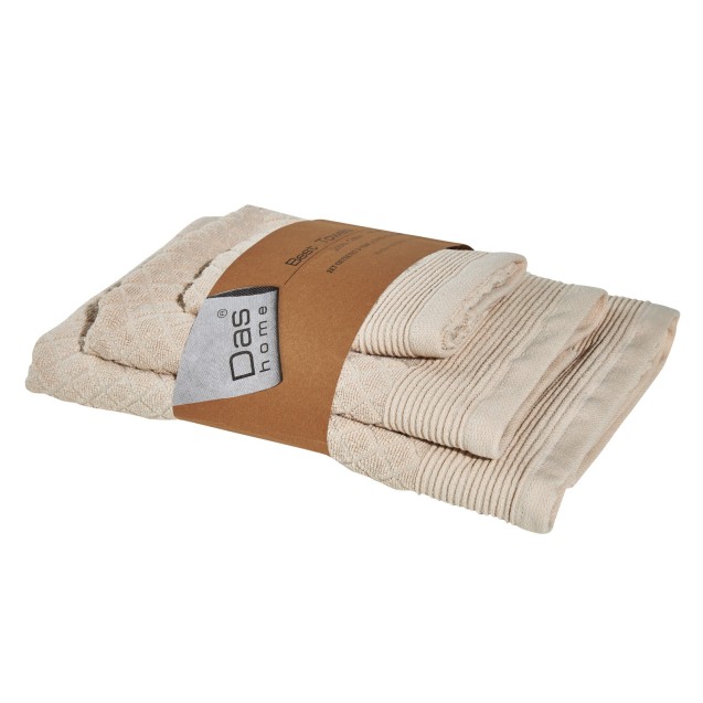 Σετ Πετσέτες 3 Τεμαχίων Das Home Best 0683