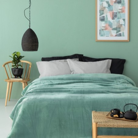 Κουβέρτα Βελουτέ Υπέρδιπλη Palamaiki Dream Velour/3 Green 220x240