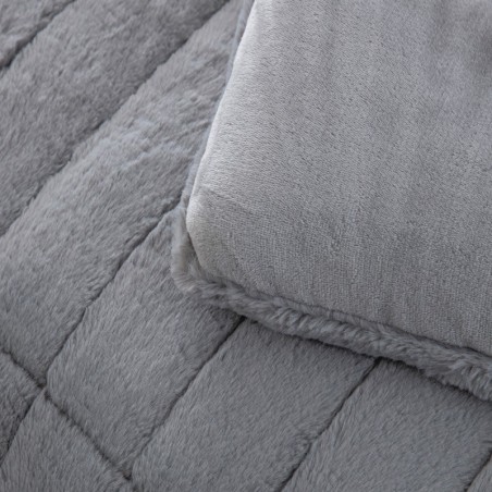 Κουβερτοπάπλωμα με Γούνα Υπέρδιπλο Palamaiki Etta Grey 220x240