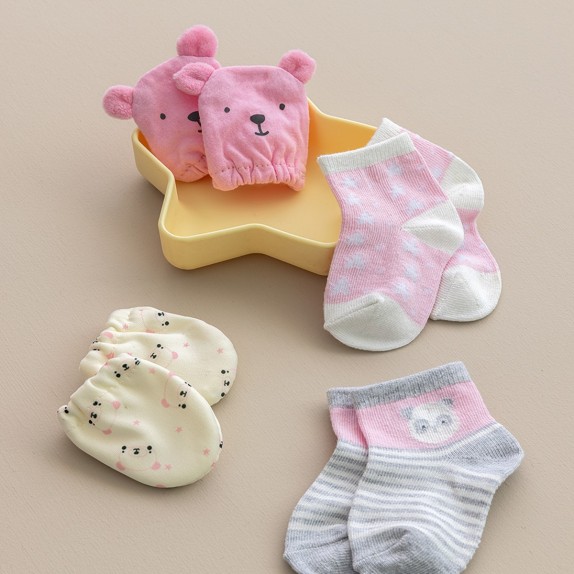 Σετ Βρεφικά Καλτσάκια και Γαντάκια 2+2 Ζεύγη Palamaiki...