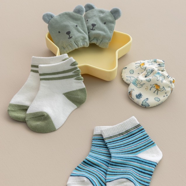 Σετ Βρεφικά Καλτσάκια και Γαντάκια 2+2 Ζεύγη...