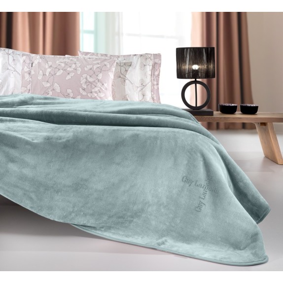 Κουβέρτα Βελουτέ Υπέρδιπλη Guy Laroche Logo Indigo 220x240
