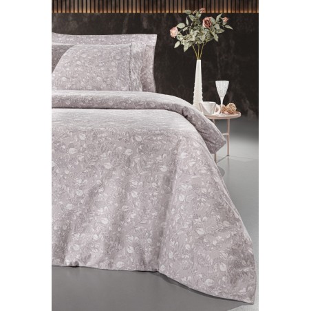 Σετ Παπλωματοθήκη Φανελένια Υπέρδιπλη 3 Τεμαχίων Guy Laroche Elodie Melanzie 225x245