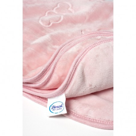 Κουβέρτα Βελουτέ Κούνιας Dimcol Sweet Bear 12 Baby Pink 110x140