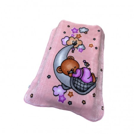 Κουβέρτα Βελουτέ Κούνιας Dimcol Crescent Moon 32 Baby Pink 110x140