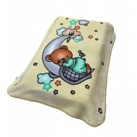Κουβέρτα Βελουτέ Κούνιας Dimcol Crescent Moon 34 Ecru-Light Yellow 110x140