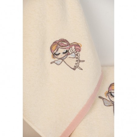 Σετ Βρεφικές Πετσέτες 2 Τεμαχίων Dimcol Little Angel 143 Εκρού 30x50 και 70x140