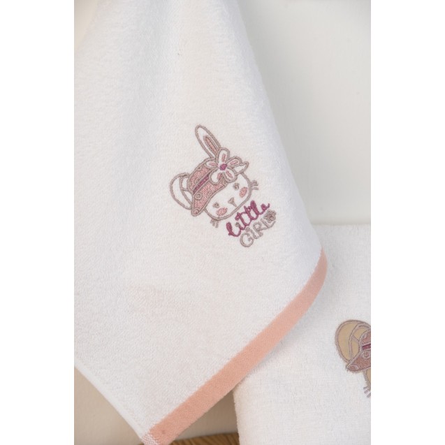 Σετ Βρεφικές Πετσέτες 2 Τεμαχίων Dimcol Rabbit...