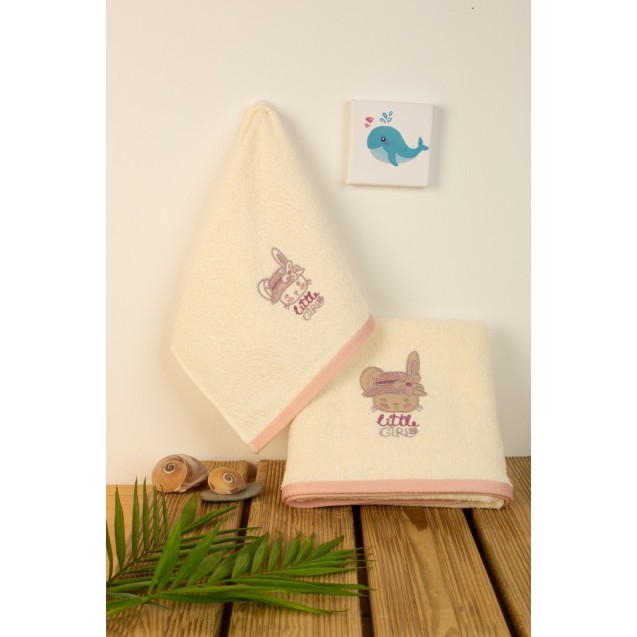 Σετ Βρεφικές Πετσέτες 2 Τεμαχίων Dimcol Rabbit...