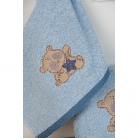Σετ Βρεφικές Πετσέτες 2 Τεμαχίων Dimcol Star Bear 151 Σιέλ 30x50 και 70x140