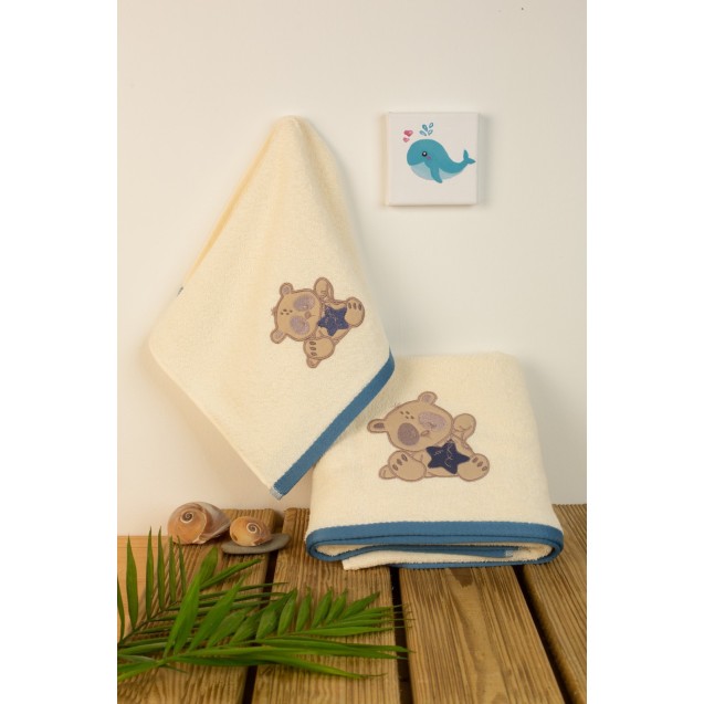 Σετ Βρεφικές Πετσέτες 2 Τεμαχίων Dimcol Star...