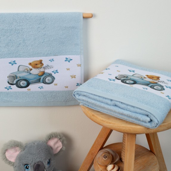 Σετ Βρεφικές Πετσέτες 2 Τεμαχίων Dimcol Cute Driver 58...