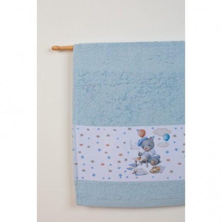 Σετ Βρεφικές Πετσέτες 2 Τεμαχίων Dimcol Painter 131 Σιέλ 30x50 και 70x140