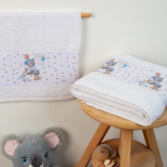 Σετ Βρεφικές Πετσέτες 2 Τεμαχίων Dimcol Painter 132 Λευκό...