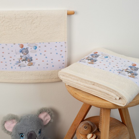 Σετ Βρεφικές Πετσέτες 2 Τεμαχίων Dimcol Painter 133 Εκρού...