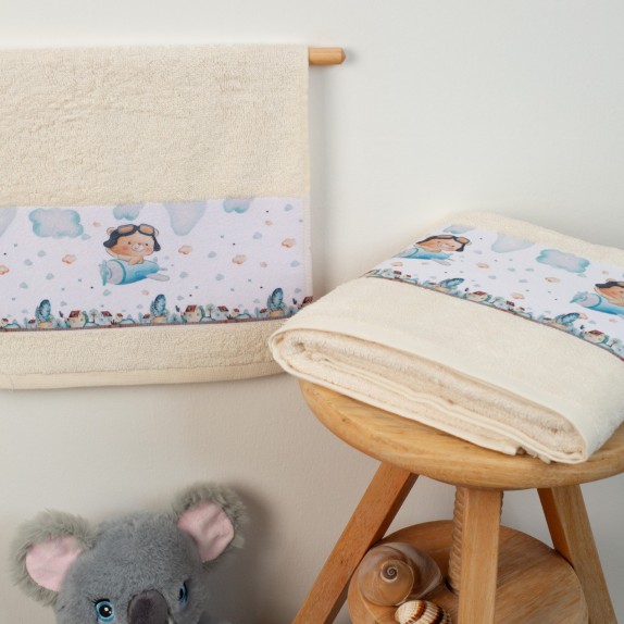 Σετ Βρεφικές Πετσέτες 2 Τεμαχίων Dimcol Pilot 120 Εκρού...