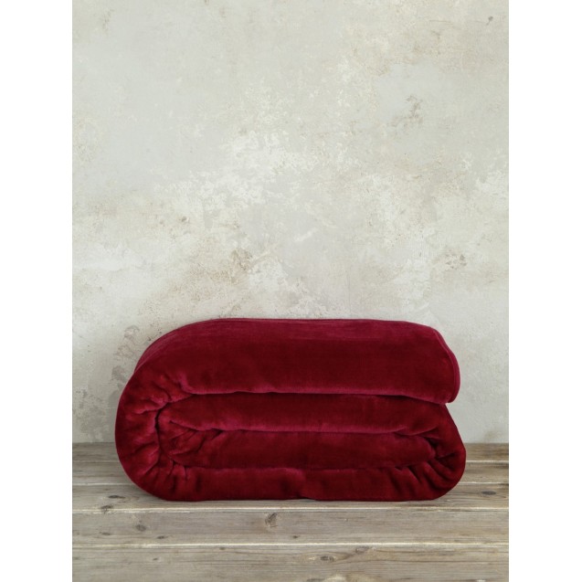 Κουβέρτα Βελουτέ Μονή Nima Coperta Red 160x220