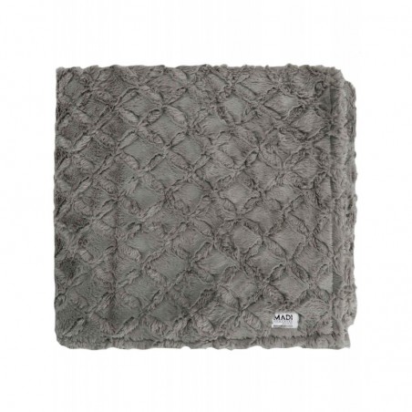 Ριχτάρι Γούνινο Πολυθρόνας Madi Oblong Grey 180x180