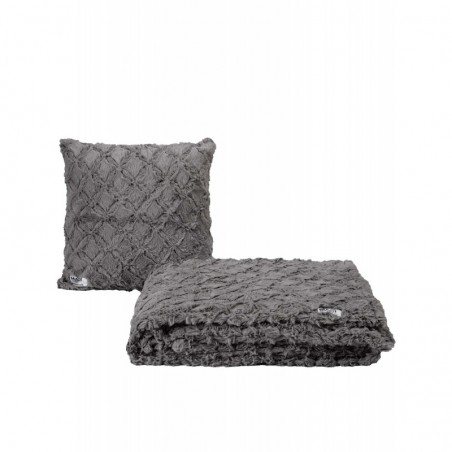 Ριχτάρι Γούνινο Πολυθρόνας Madi Oblong Grey 180x180