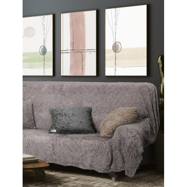 Ριχτάρι Γούνινο Διθέσιου Madi Soggy Grey 180x250