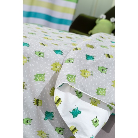 Σετ Παιδική Παπλωματοθήκη Μονή 2 Τεμαχίων Saint Clair Monsters Lime 165x225