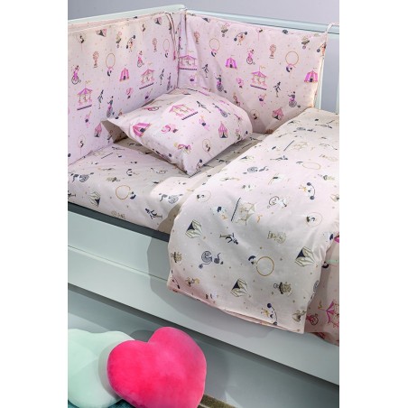 Σετ Σεντόνια Κούνιας 3 Τεμαχίων Saint Clair Enjoy Pinky 115x170