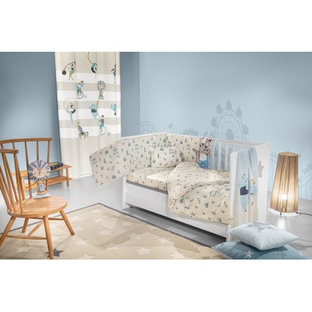 Σετ Σεντόνια Κούνιας 3 Τεμαχίων Saint Clair Enjoy Sky 115x170