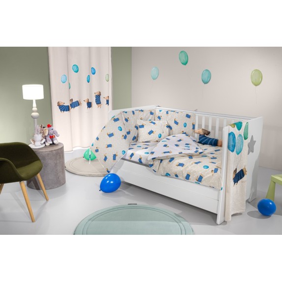 Σετ Σεντόνια Κούνιας 3 Τεμαχίων Saint Clair Pet Blue 115x170