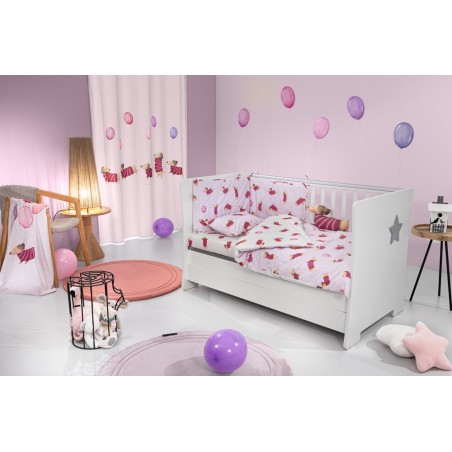 Σετ Σεντόνια Κούνιας 3 Τεμαχίων Saint Clair Pet Fuchsia 115x170