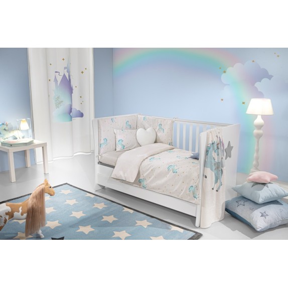 Σετ Σεντόνια Κούνιας 3 Τεμαχίων Saint Clair Pinto Aqua...