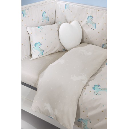 Σετ Σεντόνια Κούνιας 3 Τεμαχίων Saint Clair Pinto Aqua 115x170