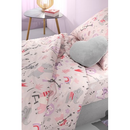 Σετ Παιδικά Σεντόνια Μονά 3 Τεμαχίων Saint Clair Jazz Lilac 165x250