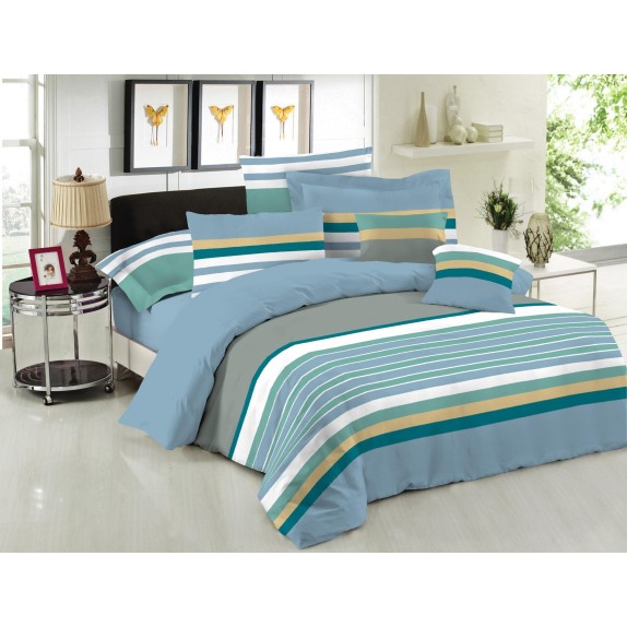 Σετ Σεντόνια Υπέρδιπλα 4 Τεμαχίων Le Blanc Nevada Blue...