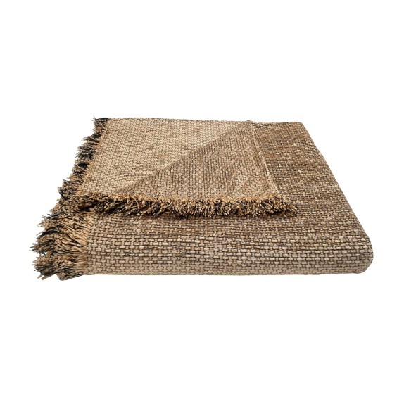 Ριχτάρι Διθέσιου ΚΟΜΒΟΣ Chenille Ψάθα Cream 180x240