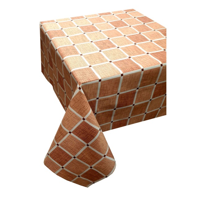 Τραπεζομάντηλο ΚΟΜΒΟΣ Καρό Design-2 Beige 140x140