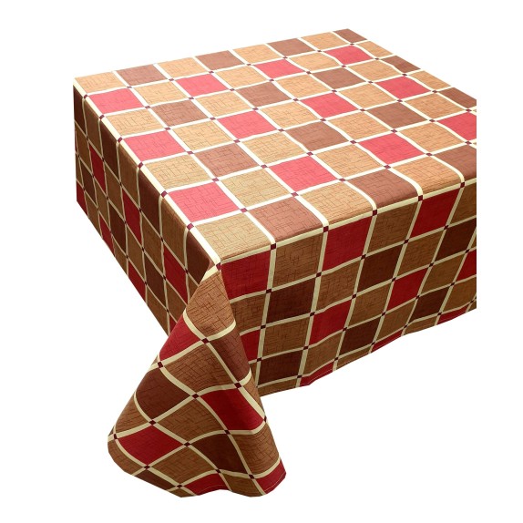 Τραπεζομάντηλο ΚΟΜΒΟΣ Καρό Design-2 Red 140x220