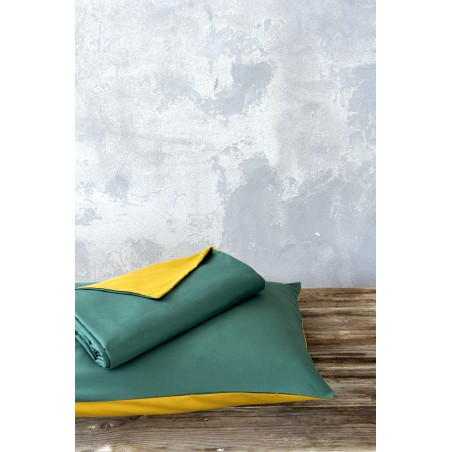 Σετ Παπλωματοθήκη Μονή Nima Abalone - Green / Mustard Beige 160x240