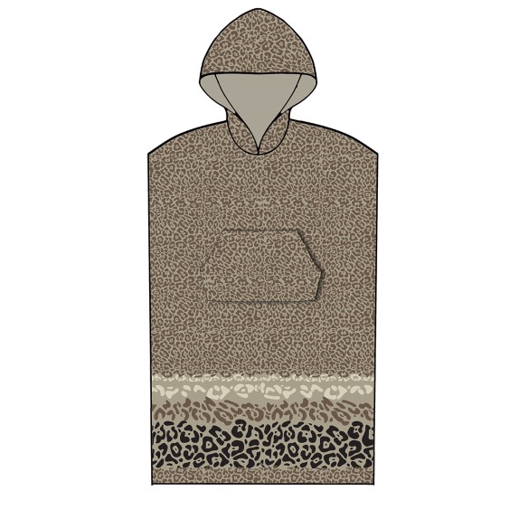 Poncho Palamaiki Θαλάσσης Με Κουκούλα Leopard Brown Large...