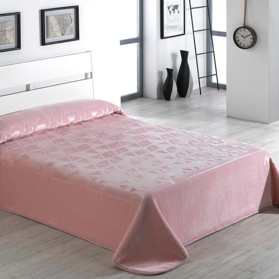 Κουβέρτα Βελουτέ Ημίδιπλη Morven Serena G18 (Ροζ)