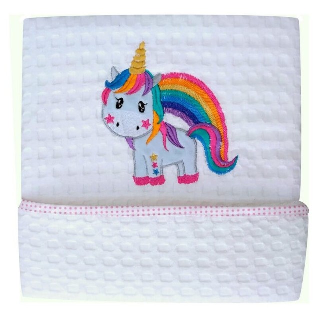 Κουβέρτα Πικέ Κούνιας Morven Unicorn 2005 (Ροζ)