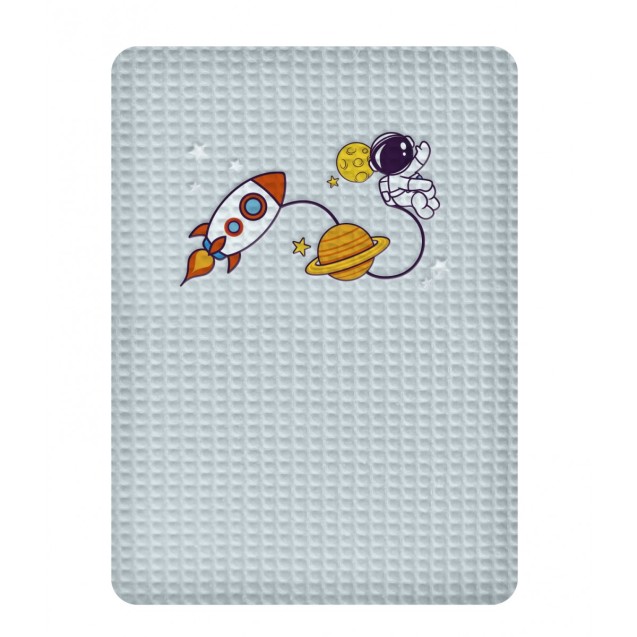 Κουβέρτα Πικε Κουνιας Adam Home Space Blue