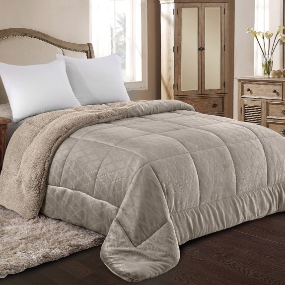 Κουβερτοπαπλωμα Μονο 160X220 Adam Home (820) Taupe