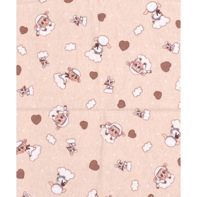 Πάνα Φανελένια Dimcol Προβατάκι 07 80Χ80 Beige