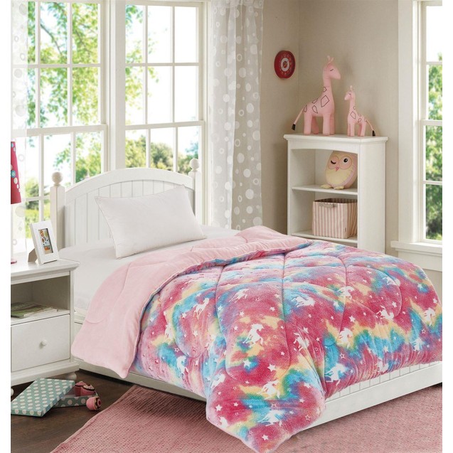 Κουβερτοπάπλωμα Μονό με Γούνα Dimcol φωσφορίζον...