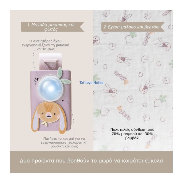 Μουσικό Παιχνίδι & Κουβερτάκι Taf Toys Bunny...